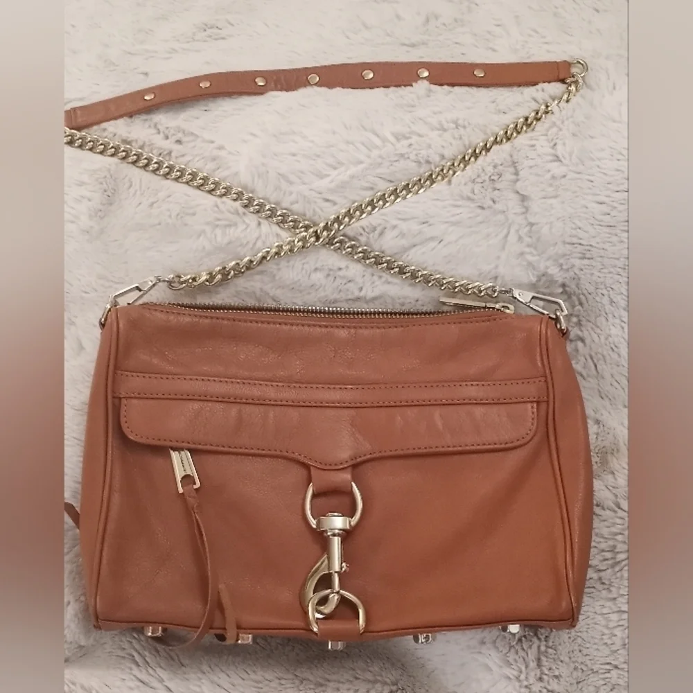 Rebecca Minkoff Leather Classic Casual Gold Hardwear Convertible Chain Crossbody
